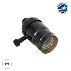 LOC LED Of Cyprus - GloboStar® 78967 Ντουί Vintage Industrial Retro E27 με Διακόπτη ON/OFF - Μαύρο - Μ5.5 x Π3.6 x Υ7cm