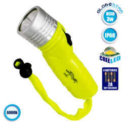 LOC LED Of Cyprus - GloboStar® 79027 Αδιάβροχος Καταδυτικός Φορητός Φακός LED COB IP68 3W 300lm Ψυχρό Λευκό 6000K
