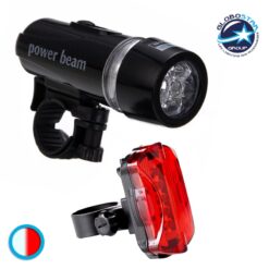 LOC LED Of Cyprus - GloboStar® 79071 Σετ Φακός Ποδηλάτου με Οπίσθιο Φανάρι LED COB 3W 300lm με Βάση Ποδηλάτου Ψυχρό Λευκό 6000K