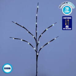 LOC LED Of Cyprus - GLOBOSTAR® BRANCH 79800 Μοντέρνο Επιτραπέζιο Φωτιστικό LED 3W 300lm 360° με 2 x ΑΑ Μπαταρίες DC 3V IP20 Ψυχρό Λευκό 6000K - DIODE - Καφέ & Μπεζ - Μ62.5 x Π62.5 x Υ70cm - 2 Χρόνια Εγγύηση