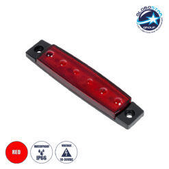 LOC LED Of Cyprus - GLOBOSTAR® SIDEMARKER 79901 Φώτα Όγκου Οχημάτων LED 1.5W 75lm 120° DC 10-30V Αδιάβροχο IP66 Κόκκινο - 6 x SMD2835 Sanan Chip - Μ9.5 x Π2 x Υ1.1cm - 1 Χρόνο Εγγύηση