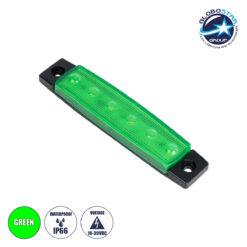 LOC LED Of Cyprus - GLOBOSTAR® SIDEMARKER 79902 Φώτα Όγκου Οχημάτων LED 1.5W 75lm 120° DC 10-30V Αδιάβροχο IP66 Πράσινο - 6 x SMD2835 Sanan Chip - Μ9.5 x Π2 x Υ1.1cm - 1 Χρόνο Εγγύηση