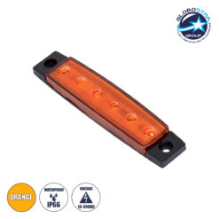 LOC LED Of Cyprus - GLOBOSTAR® SIDEMARKER 79902 Φώτα Όγκου Οχημάτων LED 1.5W 105lm 120° DC 10-30V Αδιάβροχο IP66 Πορτοκαλί - 6 x SMD2835 Sanan Chip - Μ9.5 x Π2 x Υ1.1cm - 1 Χρόνο Εγγύηση