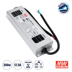 LOC LED Of Cyprus - GLOBOSTAR® MEANWELL-ELG300-24A 90790 Τροφοδοτικό/Μετασχηματιστής Class I SELV 300W 12.5A AC 220-240V σε DC 24V Αδιάβροχο IP67 - Ρυθμιζόμενo από DC 22.4V έως DC 25.6V - Ασημί - Μ24.6 x Π7.7 x Υ3.9cm - 3 Χρόνια Εγγύηση