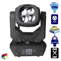 LOC LED Of Cyprus - Επαγγελματική Κινούμενη Ρομποτική Κεφαλή TORNADO Super Beam CREE Prism LED 120W 230V 2° DMX512 RGBW GloboStar 51113