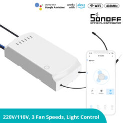 LOC LED Of Cyprus - GloboStar® 80012 SONOFF iFan03-R2 - Wi-Fi Smart Switch Ceiling Fan & Light Controller