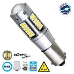 LOC LED Of Cyprus - GloboStar® BA9S - T4W 81291  Λάμπα Αυτοκινήτου  3rd Generation Can-Bus Extreme Series LED 30 SMD 4014 6W 900lm 360° DC 12V IP20 Ψυχρό Λευκό 6000K