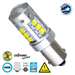 LOC LED Of Cyprus - GLOBOSTAR® BA9S-T4W 81295 Λάμπα Ba9S T4W CANbus LED 3.5W 760lm 360° DC 12V IP20 Ψυχρό Λευκό 6000K - 16 x CREE XBD Chip - Μ1.1 x Π1.1 x Υ4cm - 1 Χρόνο Εγγύηση