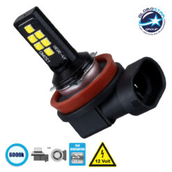 LOC LED Of Cyprus - GloboStar® 81448 Λάμπα Αυτοκίνητου H8 2nd Generation Can-Bus Series LED 12 SMD 3030 4W 440lm 360° DC 12V IP20 Ψυχρό Λευκό 6000K