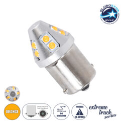 LOC LED Of Cyprus - GloboStar® 1156 - BA15S - P21W 81459 Λάμπα Αυτοκινήτου & Φορτηγού  3rd Generation Can-Bus Extreme Truck Series LED 12 SMD 3030 5W 150lm 360° DC 10-30V IP20 Πορτοκαλί