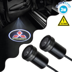 LOC LED Of Cyprus - GLOBOSTAR® GHOSTLOGO 81615 Projector Προβολής Μάρκας Αυτοκινήτου "MITSUBISHI" LED 2.5W/5W 100lm/200lm 45° DC 12V Αδιάβροχο IP65 Ψυχρό Λευκό 6000K - CREE XHP35 Chip - Μ2.2 x Π3.4 x Υ2.2cm / Q1.9cm - Πακέτο 2 Τεμαχίων - 1 Χρόνο Εγγύηση