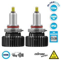 LOC LED Of Cyprus - GloboStar® 82066 H10 360° Line Extreme KIT Βασικού Φωτισμού Αυτοκινήτου & Φορτηγού 3rd Generation Can-Bus Extreme Truck Series LED CREE CXB COB 120W 16800lm DC 9-32V Αδιάβροχο IP66 Ψυχρό Λευκό 6000K