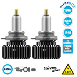 LOC LED Of Cyprus - GloboStar® 82071 HIR2 9012 360° Line Extreme KIT Βασικού Φωτισμού Αυτοκινήτου & Φορτηγού 3rd Generation Can-Bus Extreme Truck Series LED CREE CXB COB 120W 16800lm DC 9-32V Αδιάβροχο IP66 Ψυχρό Λευκό 6000K