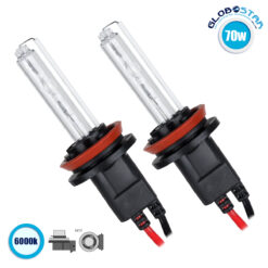 LOC LED Of Cyprus - GloboStar® 84007 H11 ΣΕΤ 2 x Λάμπες Βασικού Φωτισμού Αυτοκινήτου & Μοτοσυκλέτας Xenon HID 70W 6400lm IP20 Ψυχρό Λευκό 6000K