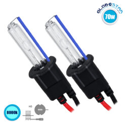 LOC LED Of Cyprus - GloboStar® 84012 H3 ΣΕΤ 2 x Λάμπες Βασικού Φωτισμού Αυτοκινήτου & Μοτοσυκλέτας Xenon HID 70W 6400lm IP20 Ψυχρό Λευκό 8000K
