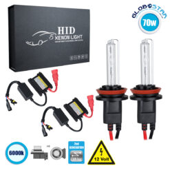 LOC LED Of Cyprus - GloboStar® 84104 H8 CB Line KIT Βασικού Φωτισμού Αυτοκινήτου & Μοτοσυκλέτας 2nd Generation Can-Bus Series XENON 70W 6400lm DC 9-16V Αδιάβροχο IP65 Ψυχρό Λευκό 6000K