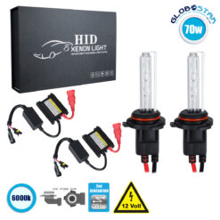 LOC LED Of Cyprus - GloboStar® 84106 H10 CB Line KIT Βασικού Φωτισμού Αυτοκινήτου & Μοτοσυκλέτας 2nd Generation Can-Bus Series XENON 70W 6400lm DC 9-16V Αδιάβροχο IP65 Ψυχρό Λευκό 6000K