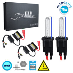 LOC LED Of Cyprus - GloboStar® 84112 H3 CB Line KIT Βασικού Φωτισμού Αυτοκινήτου & Μοτοσυκλέτας 2nd Generation Can-Bus Series XENON 70W 6400lm DC 9-16V Αδιάβροχο IP65 Ψυχρό Λευκό 8000K