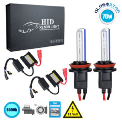 LOC LED Of Cyprus - GloboStar® 84116 H9 CB Line KIT Βασικού Φωτισμού Αυτοκινήτου & Μοτοσυκλέτας 2nd Generation Can-Bus Series XENON 70W 6400lm DC 9-16V Αδιάβροχο IP65 Ψυχρό Λευκό 8000K