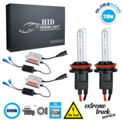 LOC LED Of Cyprus - GloboStar® 84126 H8 XCB Line KIT Βασικού Φωτισμού Φορτηγού 3rd Generation Can-Bus Extreme Truck Series XENON 110W 10350lm DC 24V Αδιάβροχο IP65 Ψυχρό Λευκό 6000K