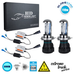 LOC LED Of Cyprus - GloboStar® 84135 H4 XCB Line KIT Βασικού Φωτισμού Φορτηγού 3rd Generation Can-Bus Extreme Truck Series Bi-XENON 110W 10350lm DC 24V Αδιάβροχο IP65 Ψυχρό Λευκό 8000K