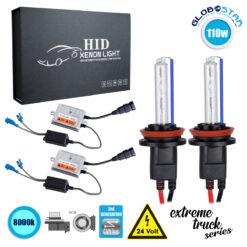 LOC LED Of Cyprus - GloboStar® 84141 H16 XCB Line KIT Βασικού Φωτισμού Φορτηγού 3rd Generation Can-Bus Extreme Truck Series XENON 110W 10350lm DC 24V Αδιάβροχο IP65 Ψυχρό Λευκό 8000K
