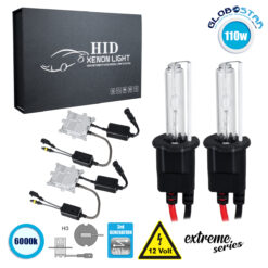 LOC LED Of Cyprus - GloboStar® 84145 H3 XCB Line KIT Βασικού Φωτισμού Αυτοκινήτου & Μοτοσυκλέτας 3rd Generation Can-Bus Extreme Series XENON 110W 10350lm DC 9-16V Αδιάβροχο IP65 Ψυχρό Λευκό 6000K