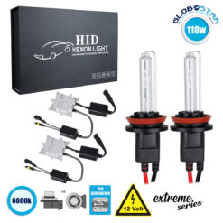 LOC LED Of Cyprus - GloboStar® 84148 H8 XCB Line KIT Βασικού Φωτισμού Αυτοκινήτου & Μοτοσυκλέτας 3rd Generation Can-Bus Extreme Series XENON 110W 10350lm DC 9-16V Αδιάβροχο IP65 Ψυχρό Λευκό 6000K