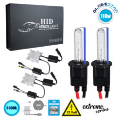 LOC LED Of Cyprus - GloboStar® 84156 H3 XCB Line KIT Βασικού Φωτισμού Αυτοκινήτου & Μοτοσυκλέτας 3rd Generation Can-Bus Extreme Series XENON 110W 10350lm DC 9-16V Αδιάβροχο IP65 Ψυχρό Λευκό 8000K