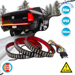 LOC LED Of Cyprus - GloboStar® 85330 Car Backlit LED Strip Εύκαμπτη Ταινία 150cm Σήμανσης DRL Αυτοκινήτου 6 Προγραμμάτων Φωτισμού LED SMD 2835 80W DC 12V Αδιάβροχη IP68 Πορτοκαλί - Κόκκινο - Ψυχρό Λευκό 6000K
