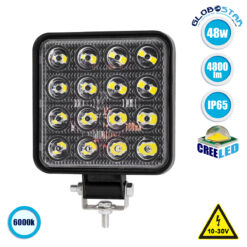 LOC LED Of Cyprus - GLOBOSTAR® WORKPRO 85409 Προβολάκι LED 48W 4800lm 45° DC 10-30V Αδιάβροχο IP65 Ψυχρό Λευκό 6000K - CREE COB Chip - Μ10.8 x Π3.2 x Υ12.8cm - 2 Χρόνια Εγγύηση