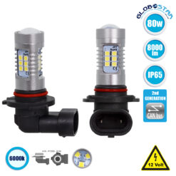 LOC LED Of Cyprus - GloboStar® 85602 H10 JHY Line KIT Βασικού Φωτισμού Αυτοκινήτου & Μοτοσυκλέτας 2nd Generation Can-Bus Series LED SMD 3030 80W 8000lm DC 12V Αδιάβροχο IP65 Ψυχρό Λευκό 6000K