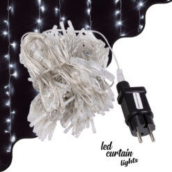 LOC LED Of Cyprus - 85804 Διακοσμητική Κουρτίνα 3 x 3 Μέτρα με Controller 8 Προγραμμάτων Φωτισμού - Επεκτεινόμενη 300 LED 6W AC 230V με Διάφανο Καλώδιο & Πρίζα Schuko Αδιάβροχη IP44 Ψυχρό Λευκό 6000K Μ3 x Υ3m