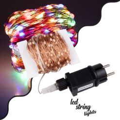 LOC LED Of Cyprus - 85847 Διακοσμητική Γιρλάντα 32 Μέτρα με Controller 8 Προγραμμάτων Εναλλαγών Φωτισμού - 300 LED 3.6W AC 230V με Χάλκινο Καλώδιο & Πρίζα Schuko Αδιάβροχη IP44 RGB Μ32m