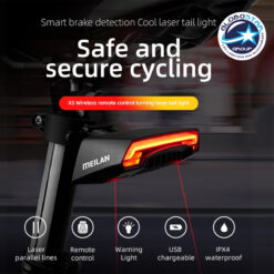 LOC LED Of Cyprus - GloboStar® 86050 Ασύρματο Οπίσθιο Φανάρι Ποδηλάτου LED Επαναφορτιζόμενο USB Stop - Αριστερό Φλάς - Δεξί Φλάς με Ασύρματο Χειριστήριο Τιμονιού