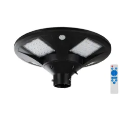 LOC LED Of Cyprus - GLOBOSTAR® PARK 90501 Φωτιστικό Κεφαλής Post Top Πλατείας/Πάρκου/Κήπου με Ασύρματο Χειριστήριο LED 20W 800lm 120° με Ενσωματωμένο Φωτοβολταϊκό Panel 6V 20W & Επαναφορτιζόμενη Μπαταρία Li-ion 3.2V 25000mAh με Αισθητήρα Κίνησης-Ημέρας-Νύχτας Αδιάβροχο IP67 Θερμό Λευκό 2700K - Γκρι Ανθρακί - Φ50 x Υ20cm - 2 Χρόνια Εγγύηση