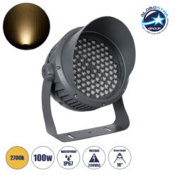 LOC LED Of Cyprus - GLOBOSTAR® FLOODIMO 90746 Προβολέας Σποτ Wall Washer με Αντιθαμβωτική Γρίλια LED 100W 9000lm 10° AC 220-240V Αδιάβροχο IP67 Θερμό Λευκό 2700K - Bridgelux SMD Chip - Γκρι Ανθρακί - Μ34 x Π36 x Υ44cm - 3 Χρόνια Εγγύηση