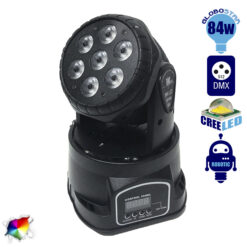 LOC LED Of Cyprus - Επαγγελματική Κινούμενη Ρομποτική Κεφαλή WASH CREE LED 84W 230V 25° DMX512 RGBW GloboStar 51111