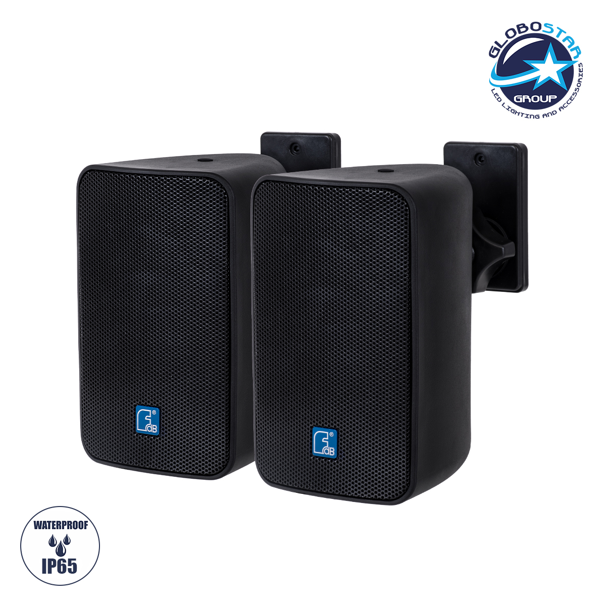 LOC LED Of Cyprus - GLOBOSTAR® FDB ES104BT 98000 Επιτοίχιο Παθητικό Ηχείο Εγκαταστάσεων με Μετασχηματιστή 100V & 16Ω - 80W RMS (160W Peak) - 1 x 4" Inches LF & 1 x 0.8" Inches HF - Αδιάβροχο IP46 - Μαύρο - Μ14 x Π17 x Υ23cm - Σετ 2 Τεμαχίων - 2 Χρόνια Εγγύηση