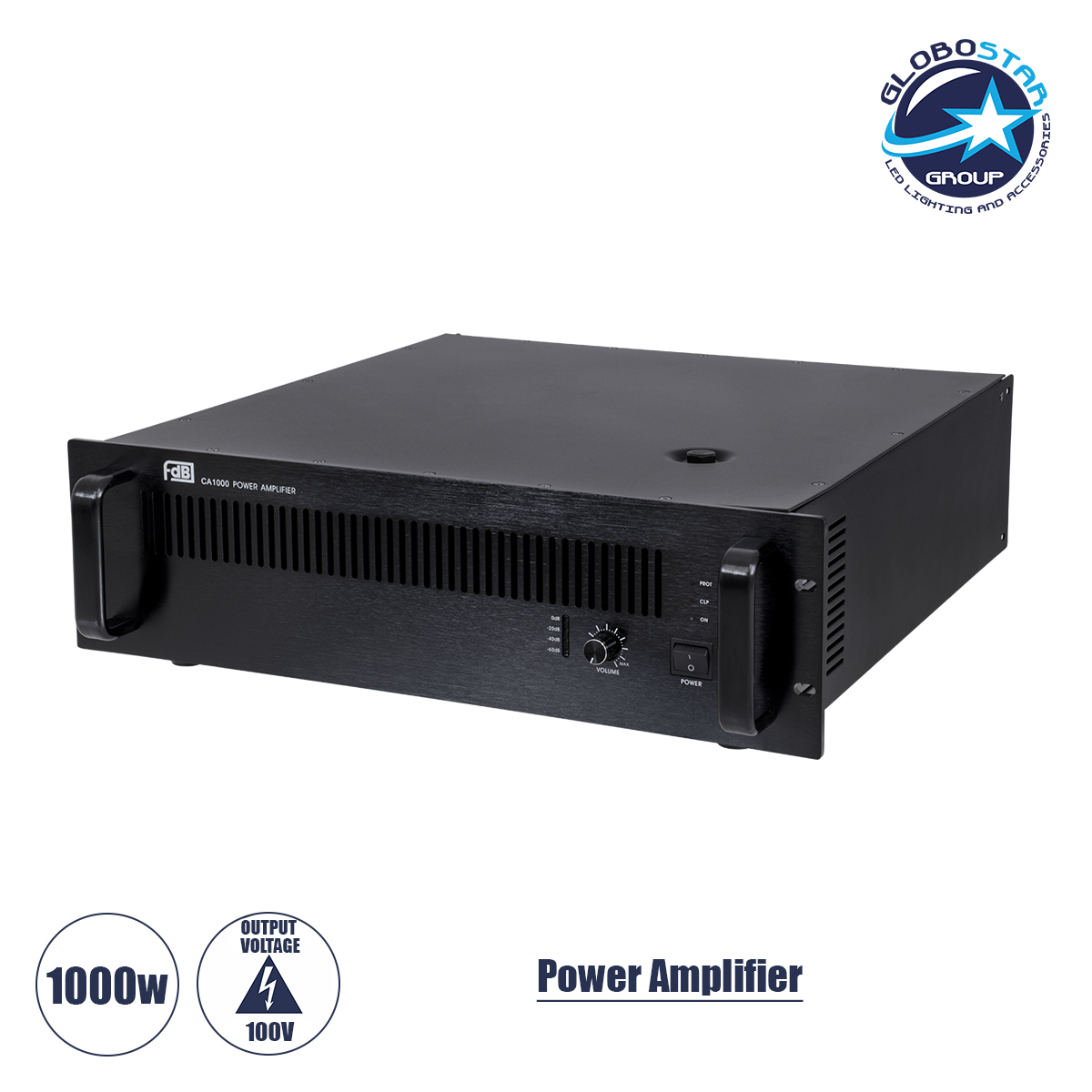 LOC LED Of Cyprus - GloboStar® FDB CA1000 98016 Power Amplifier - Επαγγελματικός Ενισχυτής Ηχείων Εγκαταστάσεων 100V - Frequency Response 60Hz-20Khz - AC 220V/50-60Hz - 1000W/4Ω - IP20 - Μαύρο - Μ48.5 x Π45.5 x Υ13.2cm