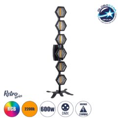 LOC LED Of Cyprus - HEXA® HALO 51194 Stage Φωτιστικό Ειδικών Εφέ Digital Matrix Pixel & Blinder LED 672W 120° AC 220-240V IP20 6 x 100W COB Chip & 144 x 0.5W SMD5050 Chip Ultra Θερμό Λευκό 2200K & Πολύχρωμο RGB Dimmable DMX512 Protocol - Μ40 x Π32 x Υ146.5cm - 2 Χρόνια Εγγύηση