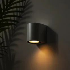 LOC LED Of Cyprus - kelvo® MURANO KLV-101-0013 Φωτιστικό Τοίχου / Απλίκα για Λάμπα MR16 με Ντουί GU10 AC 220-240V Αδιάβροχο IP65 - Γκρι Ανθρακί Ματ - Μ8 x Π8 x Υ7cm