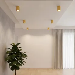 LOC LED Of Cyprus - kelvo® AKIRA KLV-101-0027 Κινούμενο Φωτιστικό Downlight Σποτ για Λάμπα MR16 με Ντουί GU10 AC 220-240V IP20 - Χρυσό Βούρτσας - Μ8 x Π8 x Υ10cm