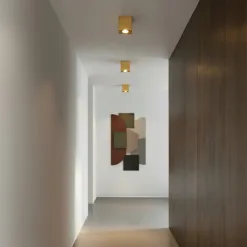 LOC LED Of Cyprus - kelvo® AKIRA KLV-101-0031 Κινούμενο Φωτιστικό Downlight Σποτ για Λάμπα MR16 με Ντουί GU10 AC 220-240V IP20 - Χρυσό Βούρτσας - Μ8 x Π8 x Υ10cm