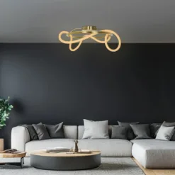 LOC LED Of Cyprus - kelvo® GLOW KLV-101-0149 Φωτιστικό Οροφής LED 34W 3400lm 360° AC 220-240V IP20 Ρυθμιζόμενο Λευκό CCT με Χειριστήριο από 2700K έως 6000K Dimmable - Lumileds SMD Chip - Χρυσό Πλατίνα - Μ60 x Π60 x Υ30cm - 3 Χρόνια Εγγύηση