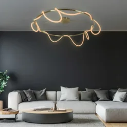 LOC LED Of Cyprus - kelvo® GLOW KLV-101-0151 Φωτιστικό Οροφής LED 89W 8900lm 360° AC 220-240V IP20 Ρυθμιζόμενο Λευκό CCT με Χειριστήριο από 2700K έως 6000K Dimmable - Lumileds SMD Chip - Χρυσό Πλατίνα - Μ150 x Π150 x Υ30cm - 3 Χρόνια Εγγύηση