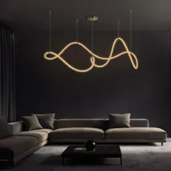 LOC LED Of Cyprus - kelvo® GLOW KLV-101-0157 Κρεμαστό Φωτιστικό Οροφής LED 65W 6500lm 360° AC 220-240V IP20 Ρυθμιζόμενο Λευκό CCT με Χειριστήριο από 2700K έως 6000K Dimmable - Lumileds SMD Chip - Σατινέ Χρυσό Βούρτσας - Μ150 x Π70 x Υ90cm - 3 Χρόνια Εγγύηση