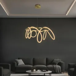 LOC LED Of Cyprus - kelvo® GLOW KLV-101-0164 Κρεμαστό Φωτιστικό Οροφής LED 69W 6900lm 360° AC 220-240V IP20 Ρυθμιζόμενο Λευκό CCT με Χειριστήριο από 2700K έως 6000K Dimmable - Lumileds SMD Chip - Χρυσό Πλατίνα - Μ100 x Π100 x Υ40cm - 3 Χρόνια Εγγύηση