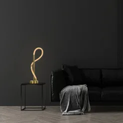 LOC LED Of Cyprus - kelvo® GLOW KLV-101-0172 Επιτραπέζιο Φωτιστικό Πορτατίφ LED 18W 1800lm 360° AC 220-240V IP20 Ρυθμιζόμενο Λευκό CCT με Αφή 2700K/4500K/6000K Dimmable - Lumileds SMD Chip - Χρυσό Πλατίνα - Μ30 x Π30 x Υ60cm - 3 Χρόνια Εγγύηση