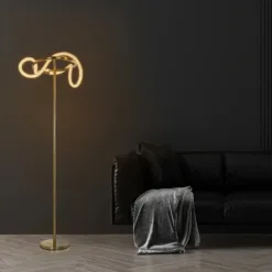 LOC LED Of Cyprus - kelvo® GLOW KLV-101-0174 Επιδαπέδιο Φωτιστικό LED 30W 3000lm 360° AC 220-240V IP20 Ρυθμιζόμενο Λευκό CCT με Αφή 2700K/4500K/6000K Dimmable - Lumileds SMD Chip - Χρυσό Πλατίνα - Μ45 x Π45 x Υ160cm - 3 Χρόνια Εγγύηση